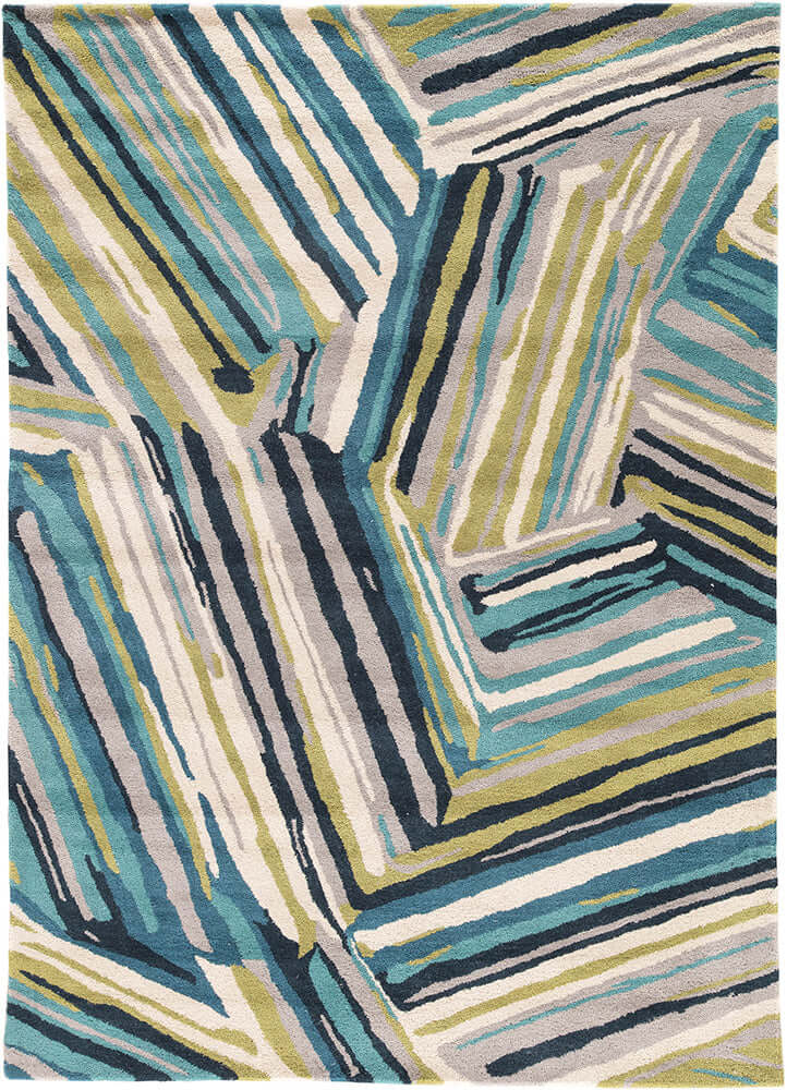 Nickel & Ink Blue Hand-Tufted Rug