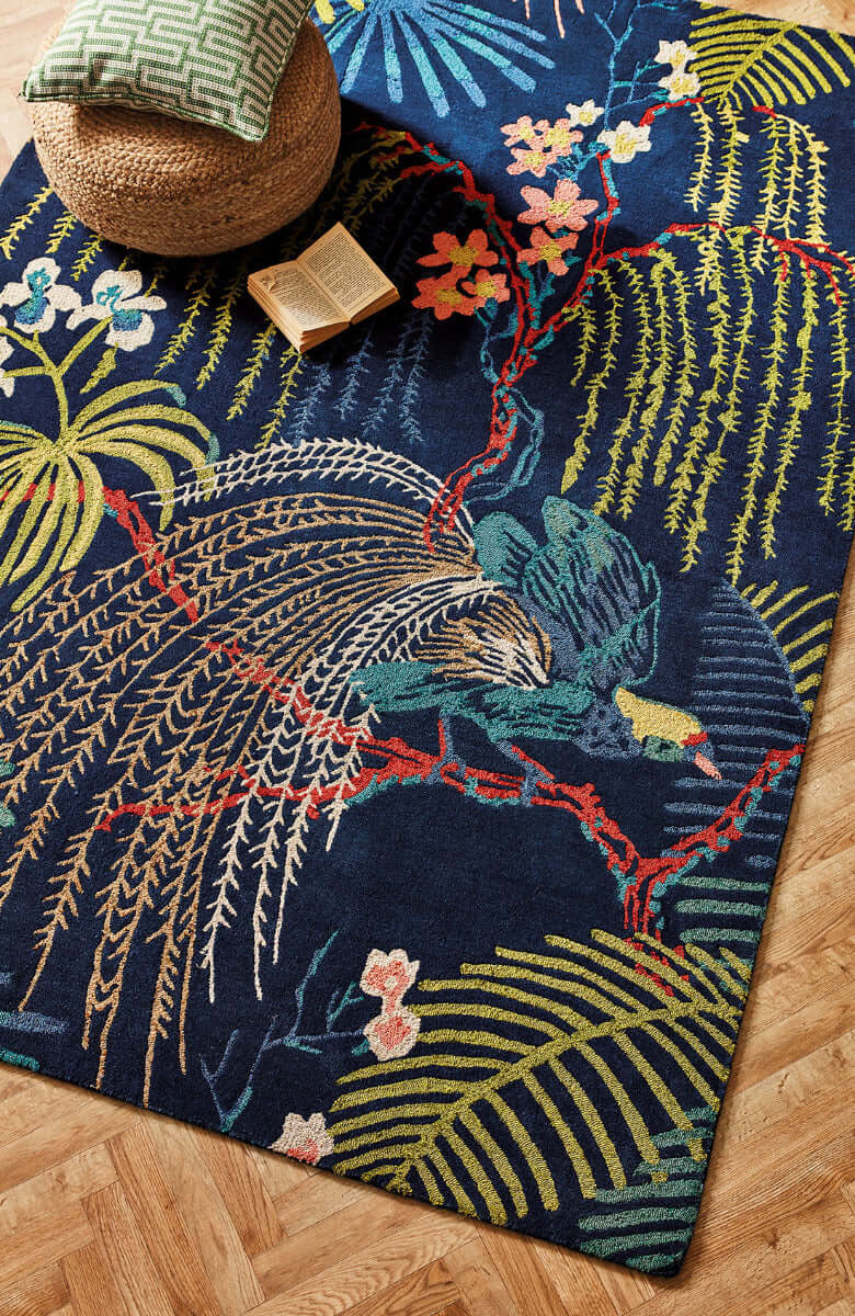 Rainforest Tropical Night Hand-Tufted Rug