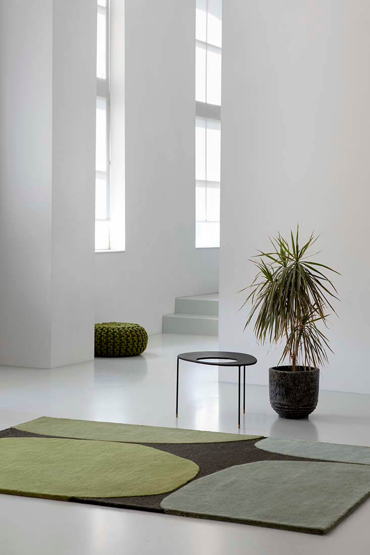 Moss Green Modern Hand-Tufted Rug