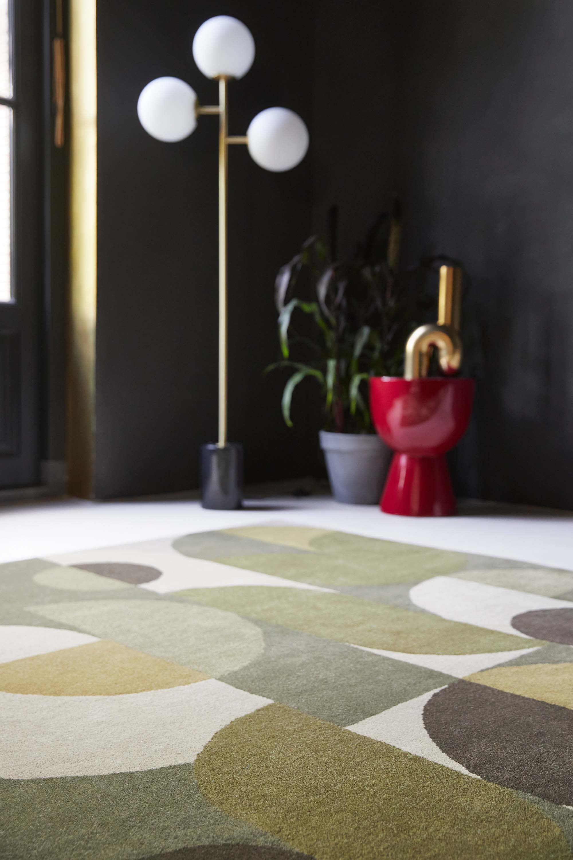 Cosmo Greens Modern Hand-Tufted Rug