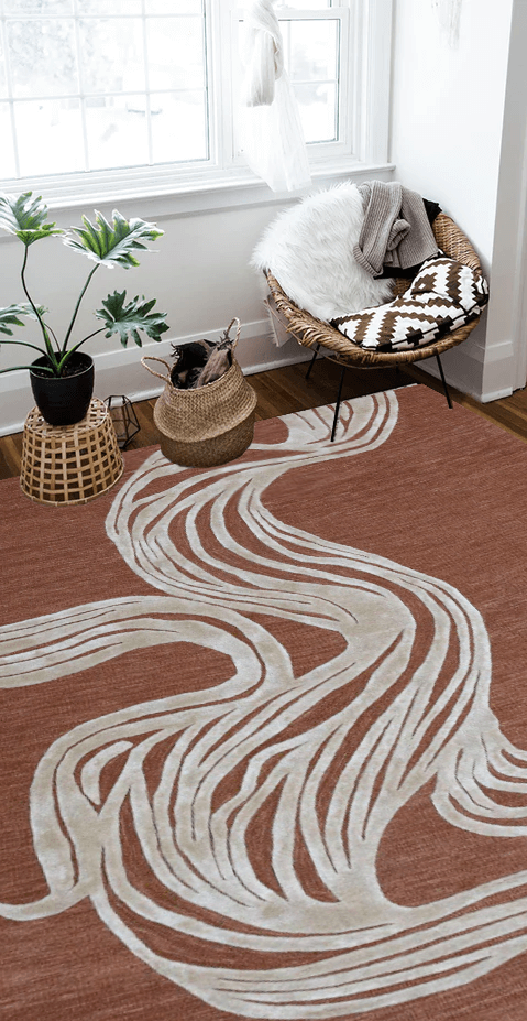Clay Flow Abstract Rug