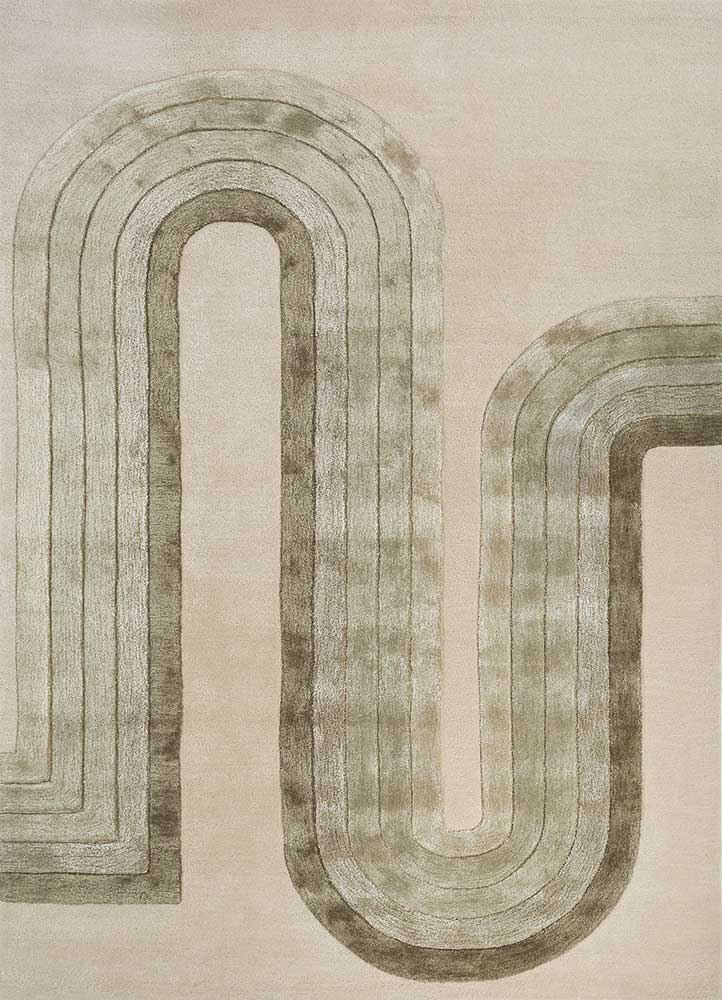 leaf green hand tufted Rug