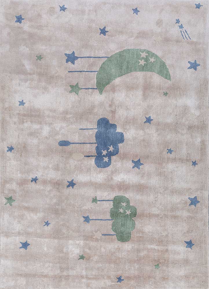 antique white/aqua foam tufted Rugs Kids