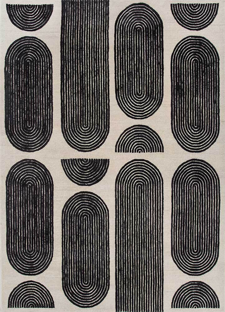 ebony/white  hand tufted Rug