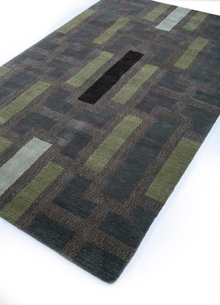 leaf green/continental plum hand tufted Rugs
