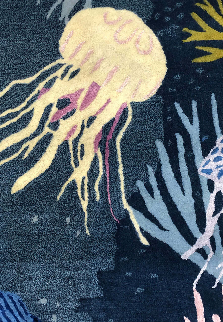 Sea Marine Hand-Tufted Rug