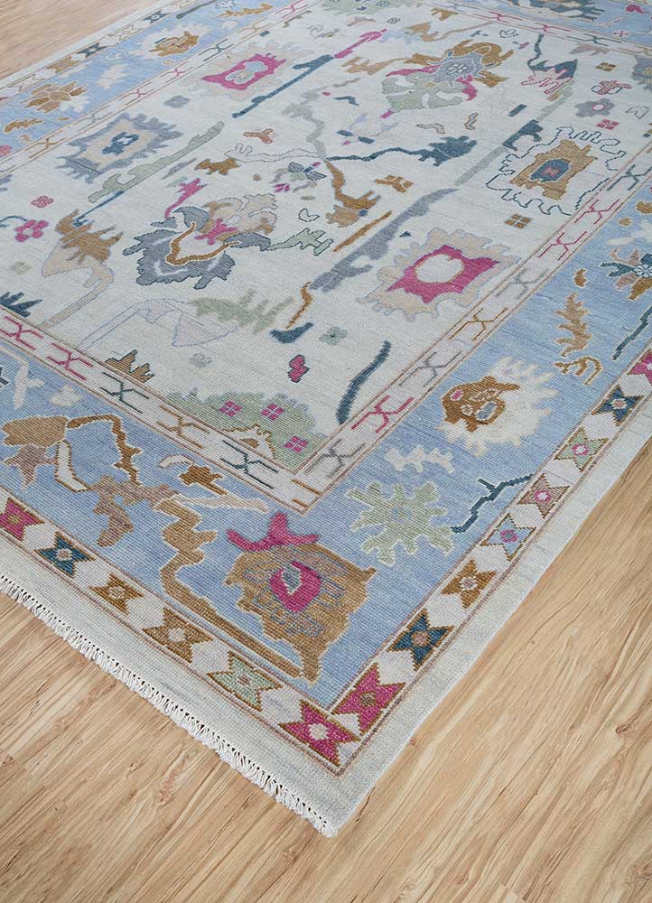 Papyrus & Forever Blue Hand-Knotted Rug