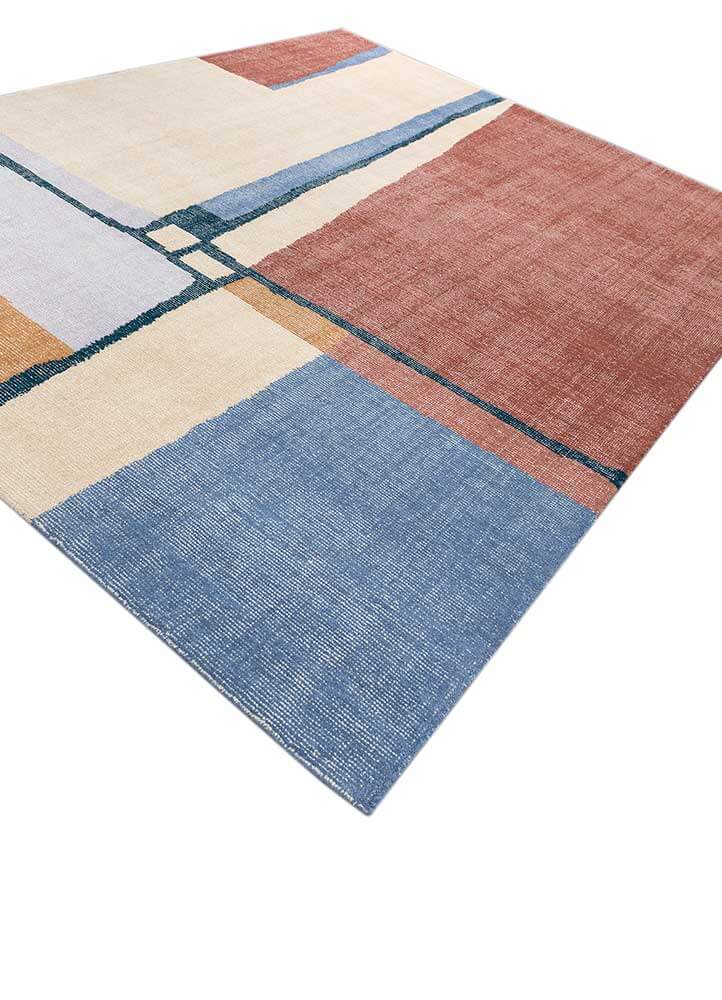 Coral & Light Gold Hand Loom Rug