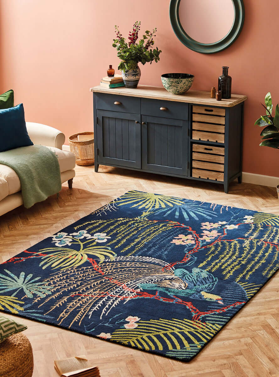Rainforest Tropical Night Hand-Tufted Rug