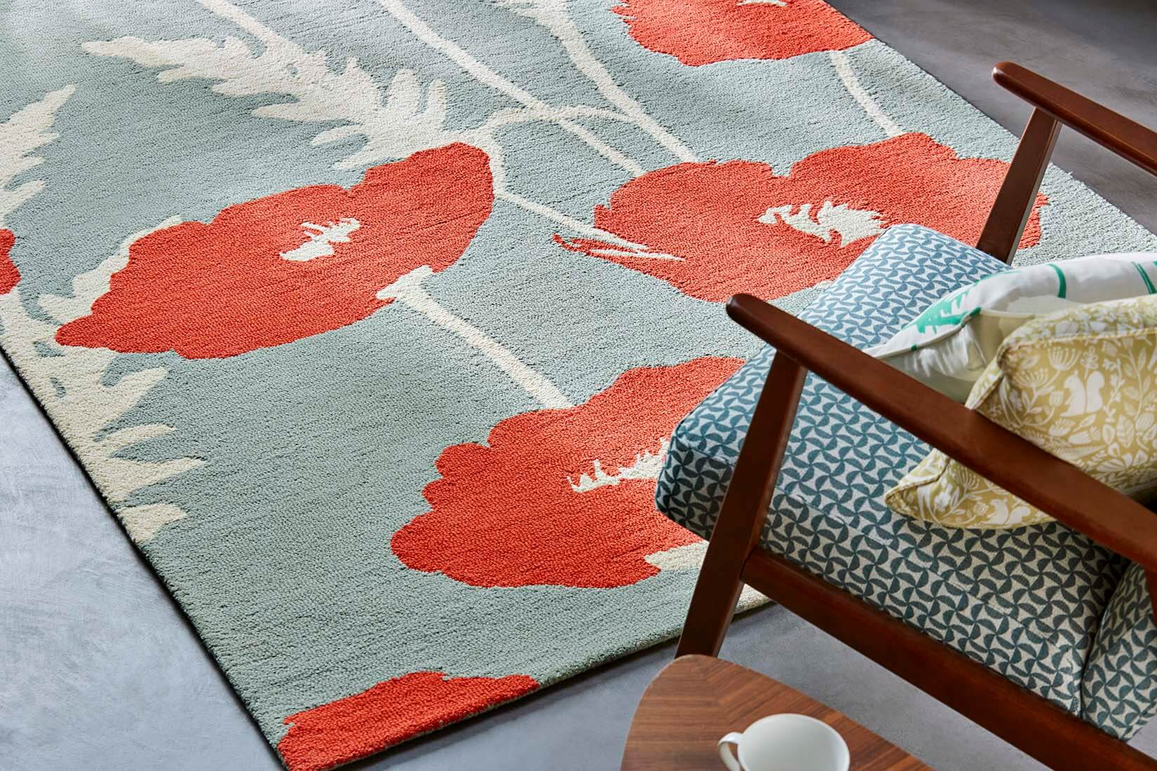 Poppy Pop Sage Hand-Tufted Rug
