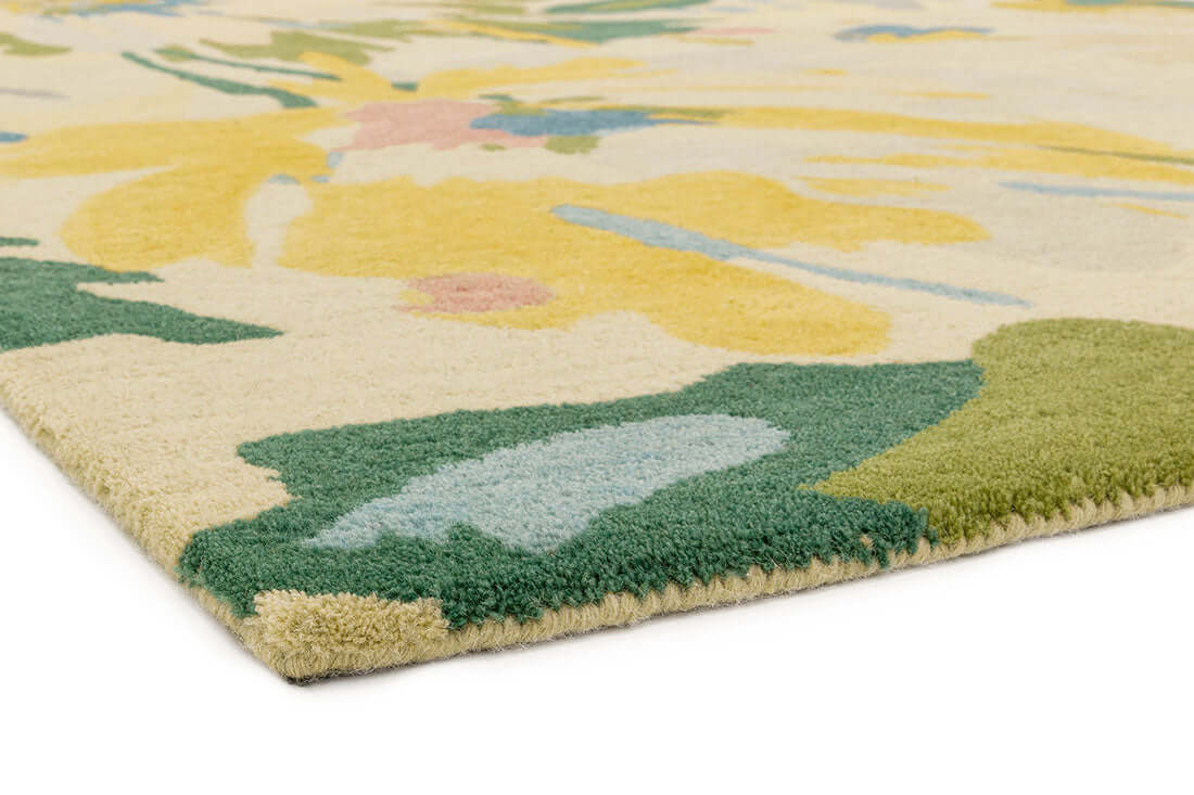 Floral Cream & Pastel Hand-Tufted Rug