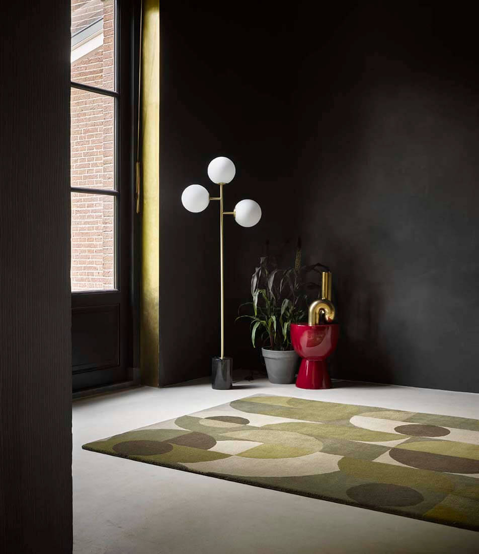 Cosmo Greens Modern Hand-Tufted Rug
