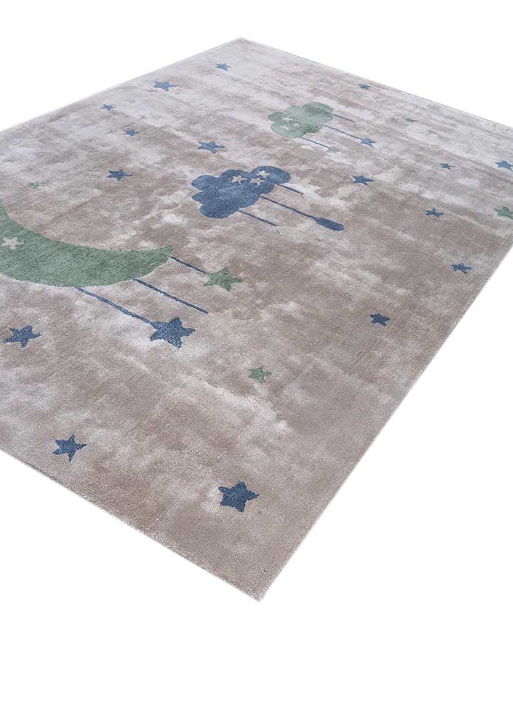 antique white/aqua foam tufted Rugs Kids