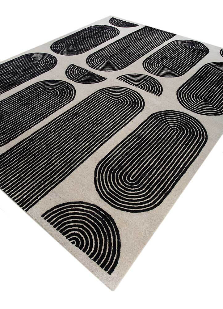 ebony/white  hand tufted Rug