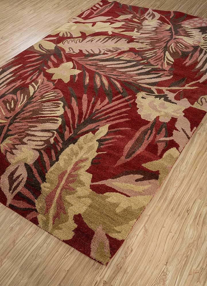 red ochre  Hand Tufted Rug