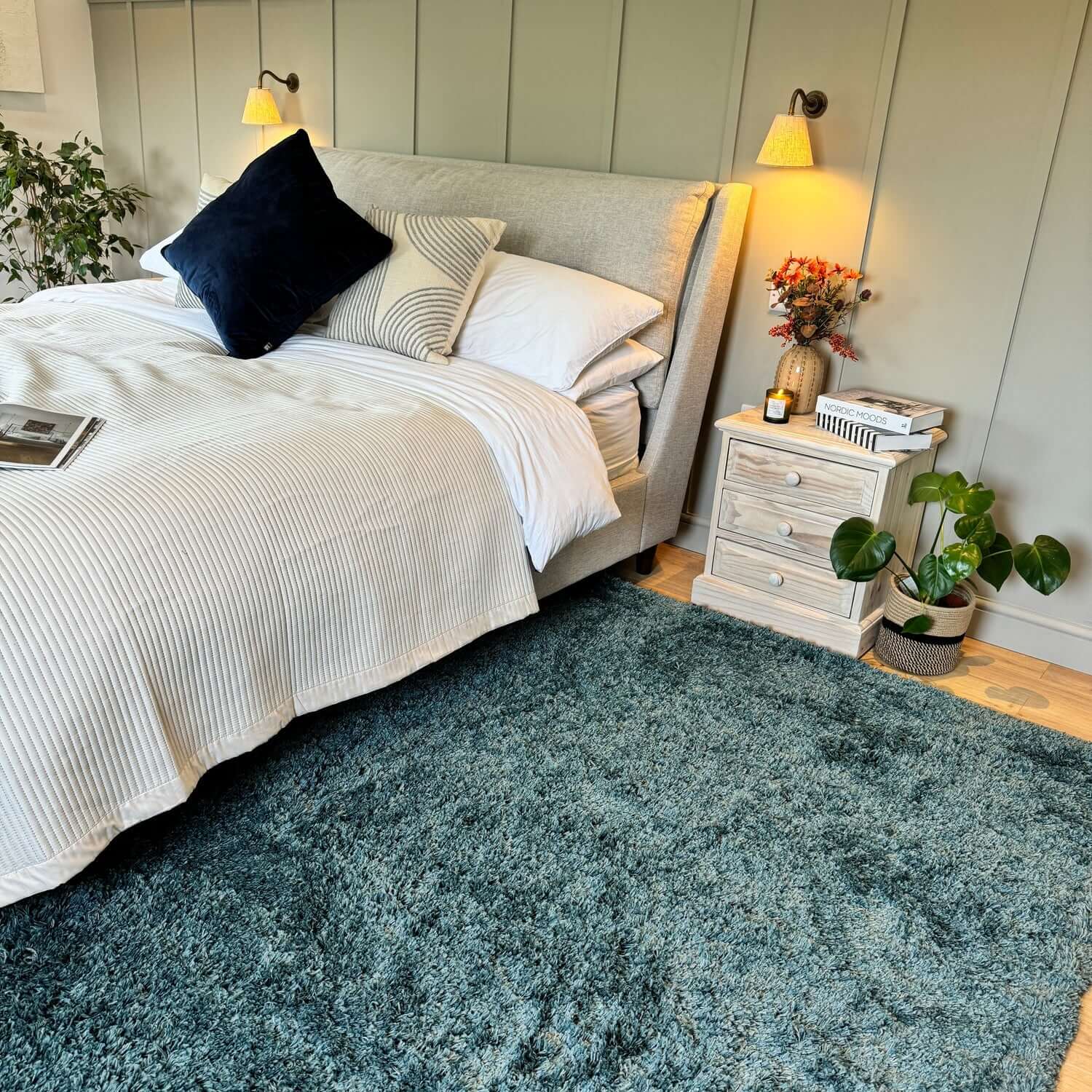 Blue Super Soft Luxury Shaggy Rug