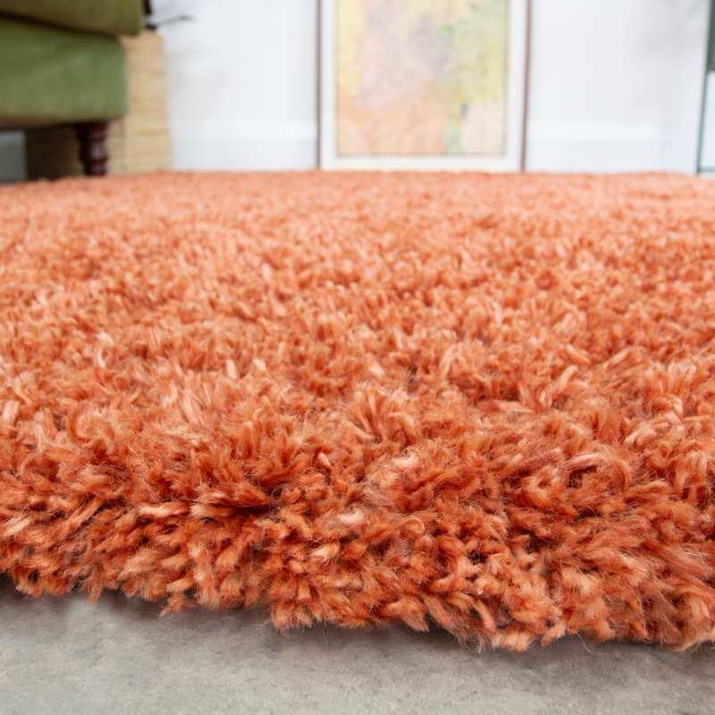 Terracotta Shaggy Rug Super Soft Luxury