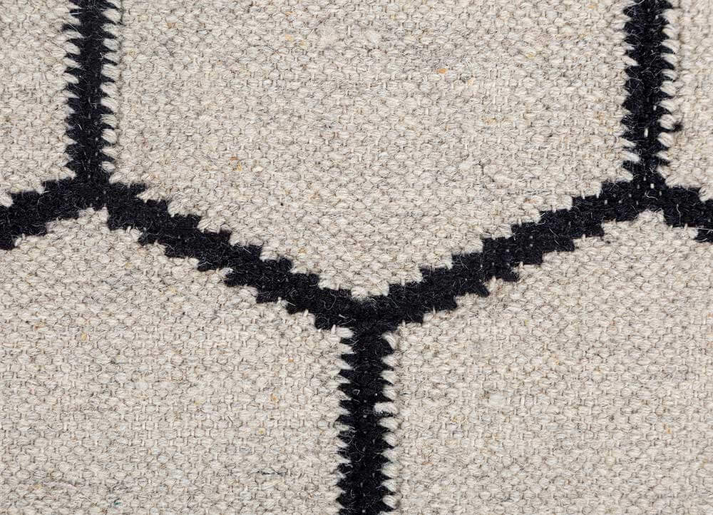 Soft Ivory/Ebony Flat Weaves Rugs