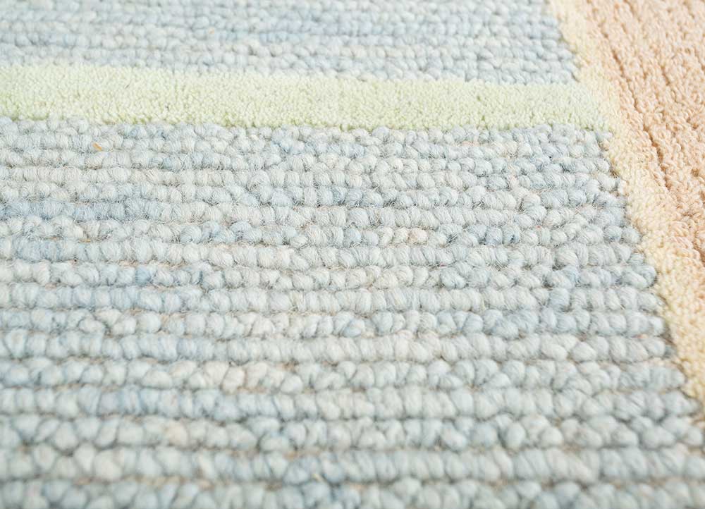 light peach/sea blue hand tufted Rugs