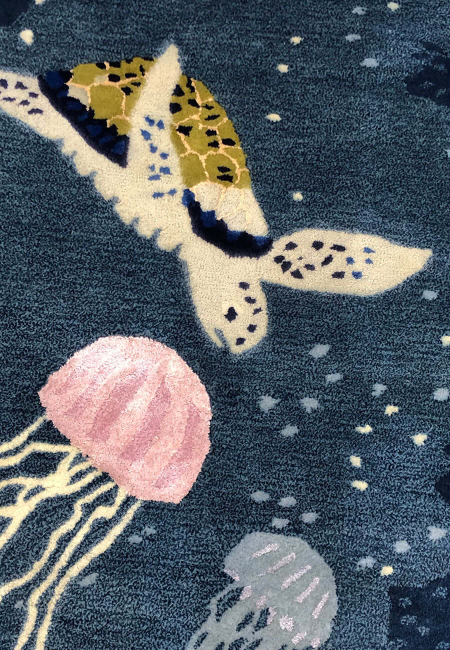 Sea Marine Hand-Tufted Rug