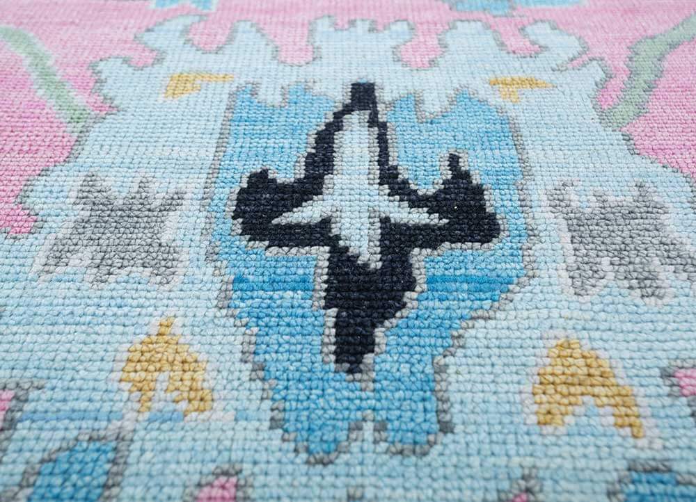 Pink & Capri Hand-Knotted Rug