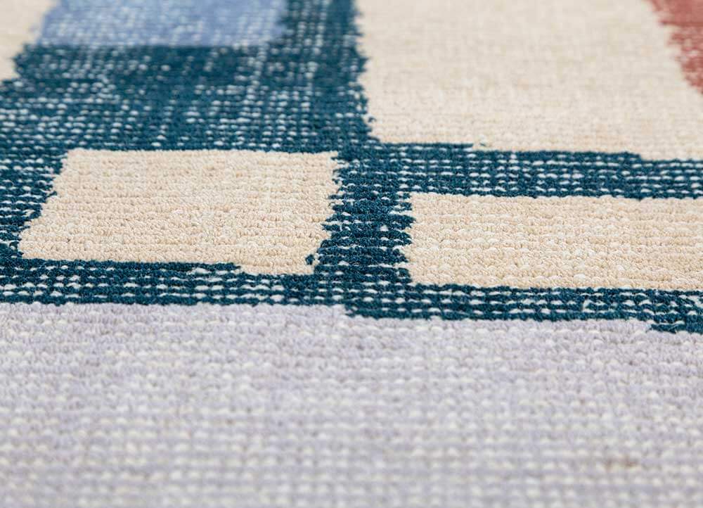 Coral & Light Gold Hand Loom Rug