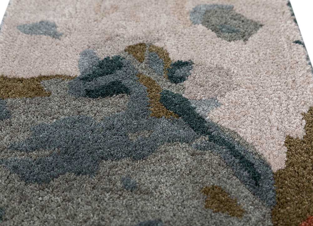 Teal Blue & Antique Hand Rug