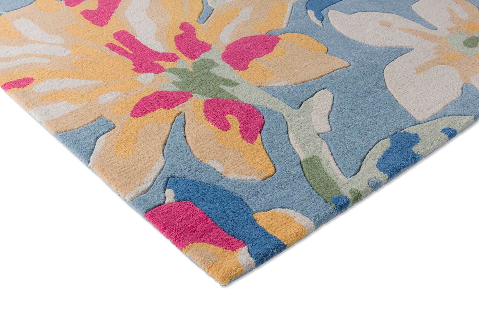 Floral Breeze China Blue Hand-Tufted Rug