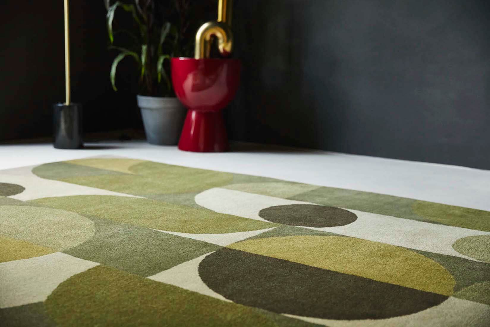 Cosmo Greens Modern Hand-Tufted Rug