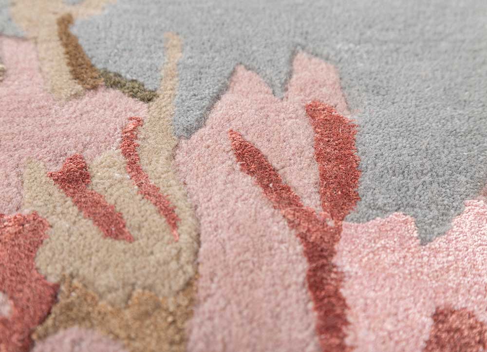 Pearl Blue Floral Hand Tufted Rug