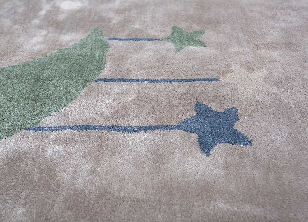 antique white/aqua foam tufted Rugs Kids