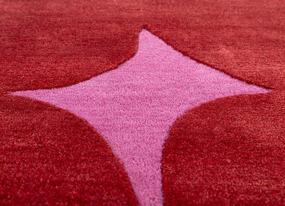 fiery red/rose bloom  hand tufted kids Rugs