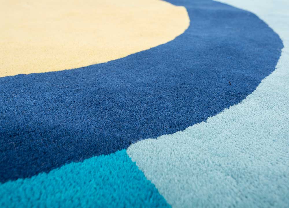 aspen gold/navy blue hand tufted Rug