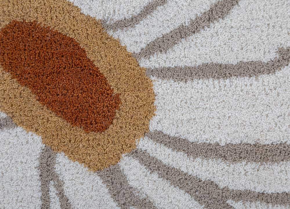 light silver/white Floral Hand Tufted Rug