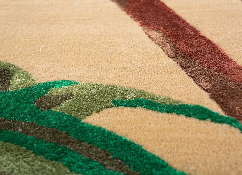 French Peach Floral Hand Tufted Rug