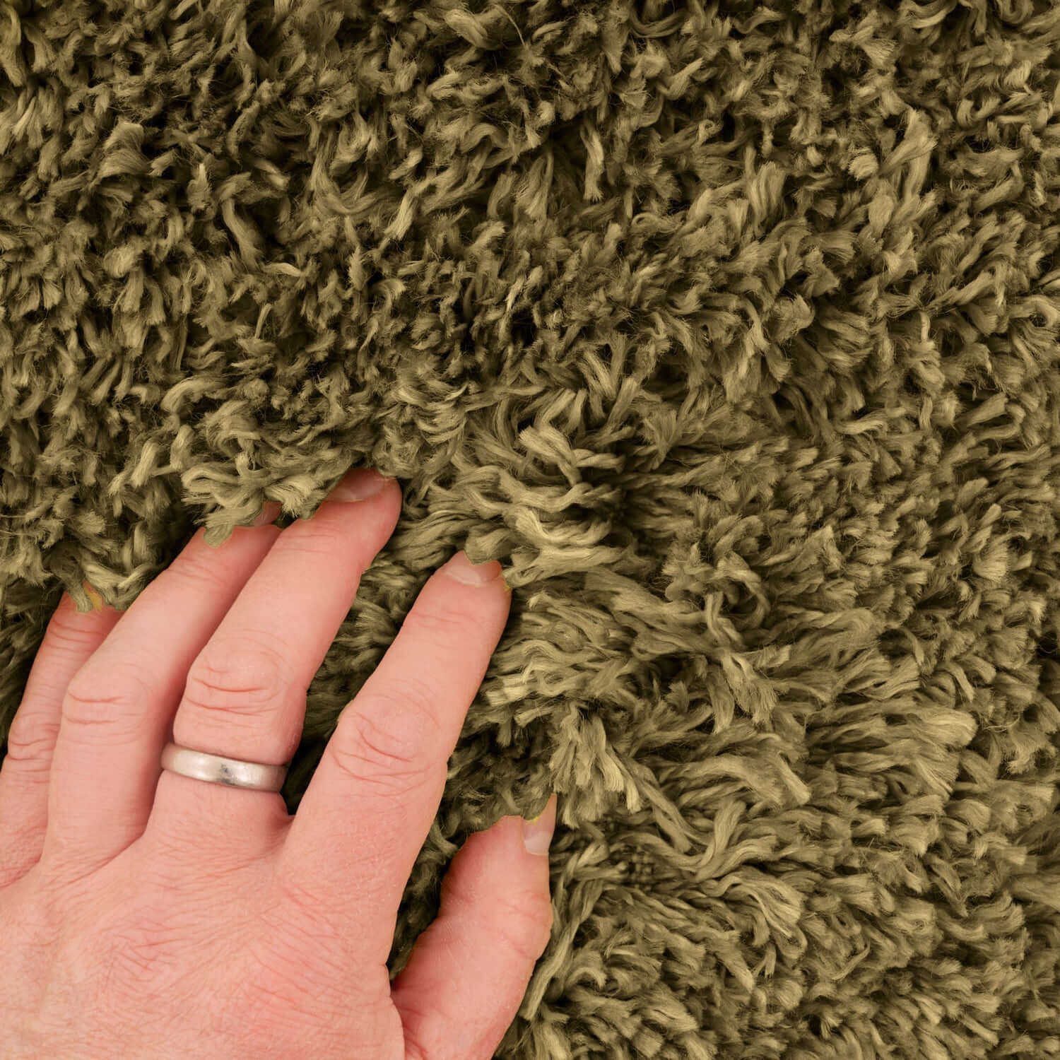 Super Soft Luxury Olive Green Shaggy Rug