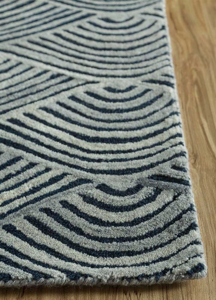 platinum/navy hand tufted Rugs