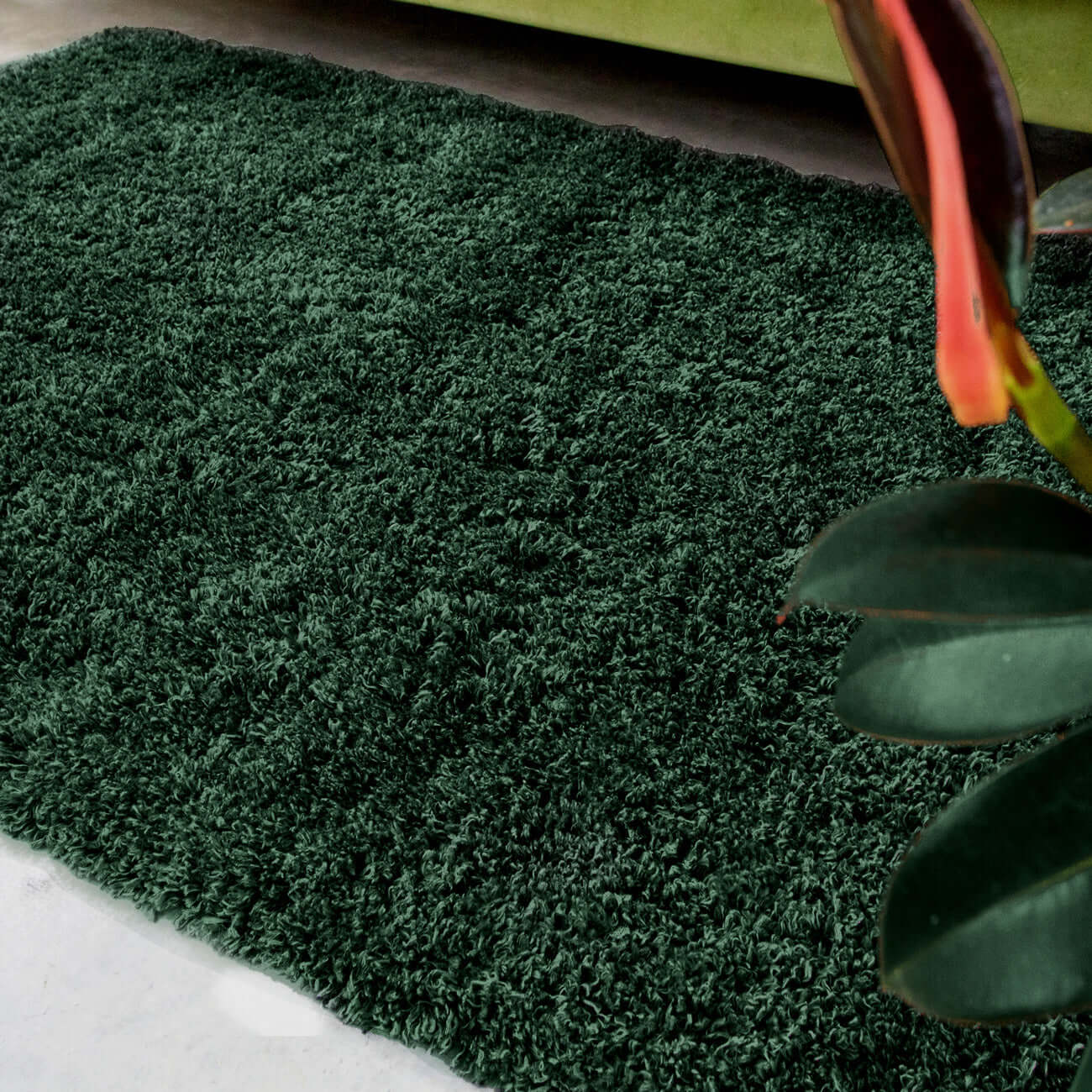 Dark Green Super Soft  Shaggy Rugs