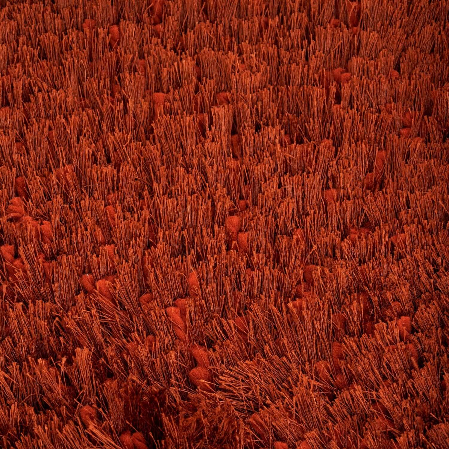 Rust Orange Shaggy Rug Plush Soft