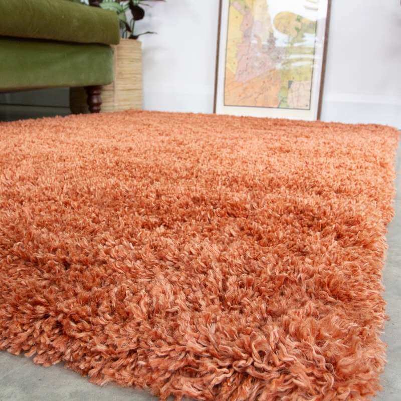 Terracotta Shaggy Rug Super Soft Luxury