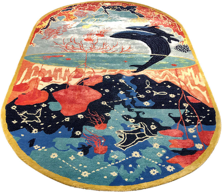 Sea Whale Hand-Tufted Rug