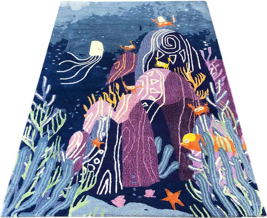 Underwater Nature Hand-Tufted Rug