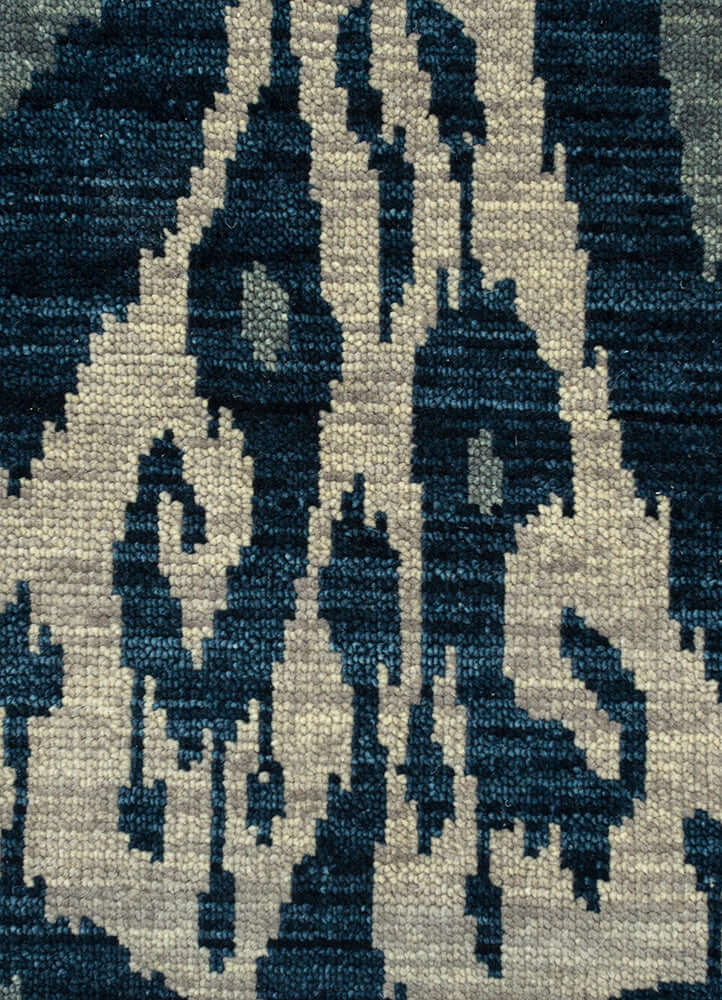 Ashwood & Navy Hand-Knotted Rug