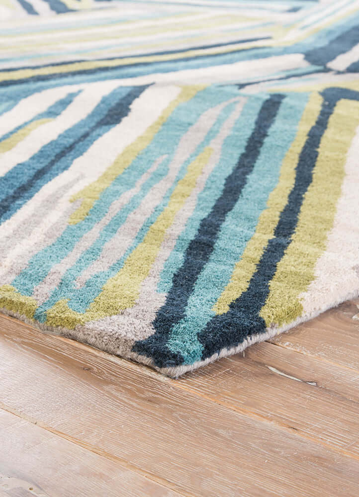 Nickel & Ink Blue Hand-Tufted Rug