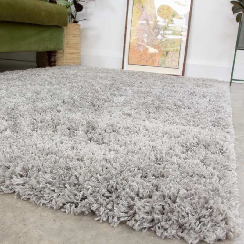Silver Super Soft Luxury Silver Shaggy Rug