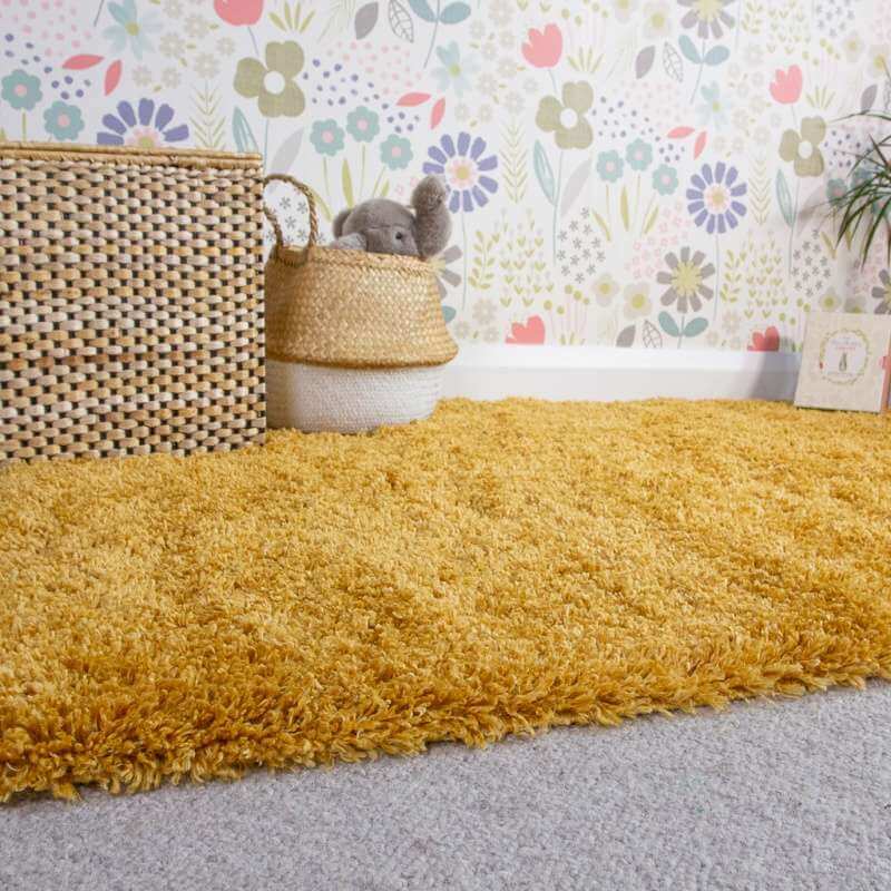 Yellow Shaggy Rug Super Soft Luxury