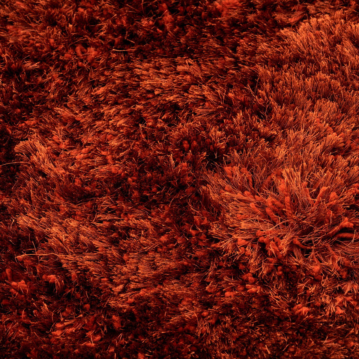 Rust Orange Shaggy Rug Plush Soft