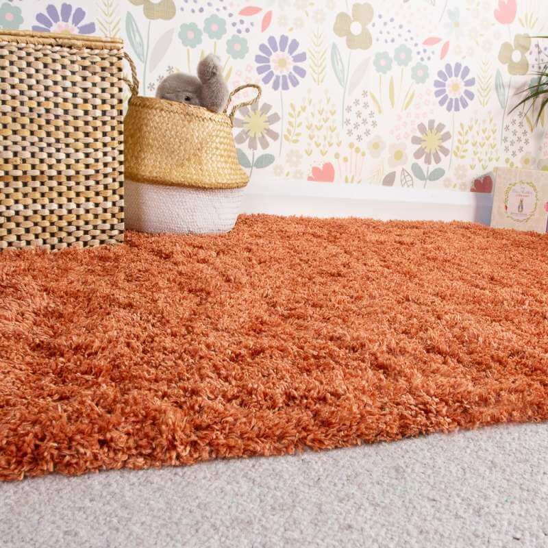 Terracotta Shaggy Rug Super Soft Luxury