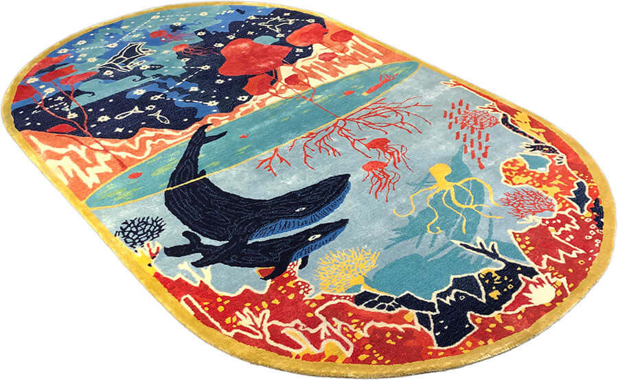Sea Whale Hand-Tufted Rug