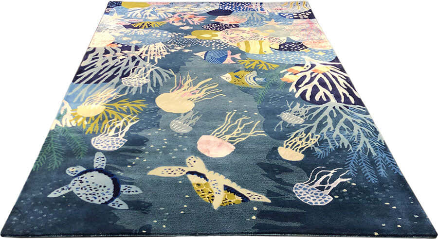 Sea Marine Hand-Tufted Rug